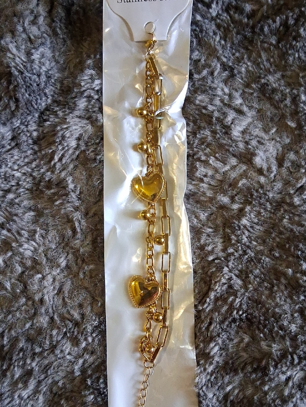 Gold Heart Charm Bracelet for Women - Elegant Gold Link Design